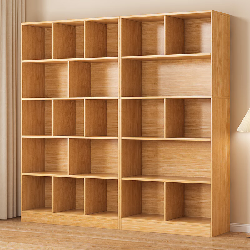 书架1.1米宽   2米高  一体靠墙一面整墙置物架落地学生家用书柜储物柜收纳格子柜子